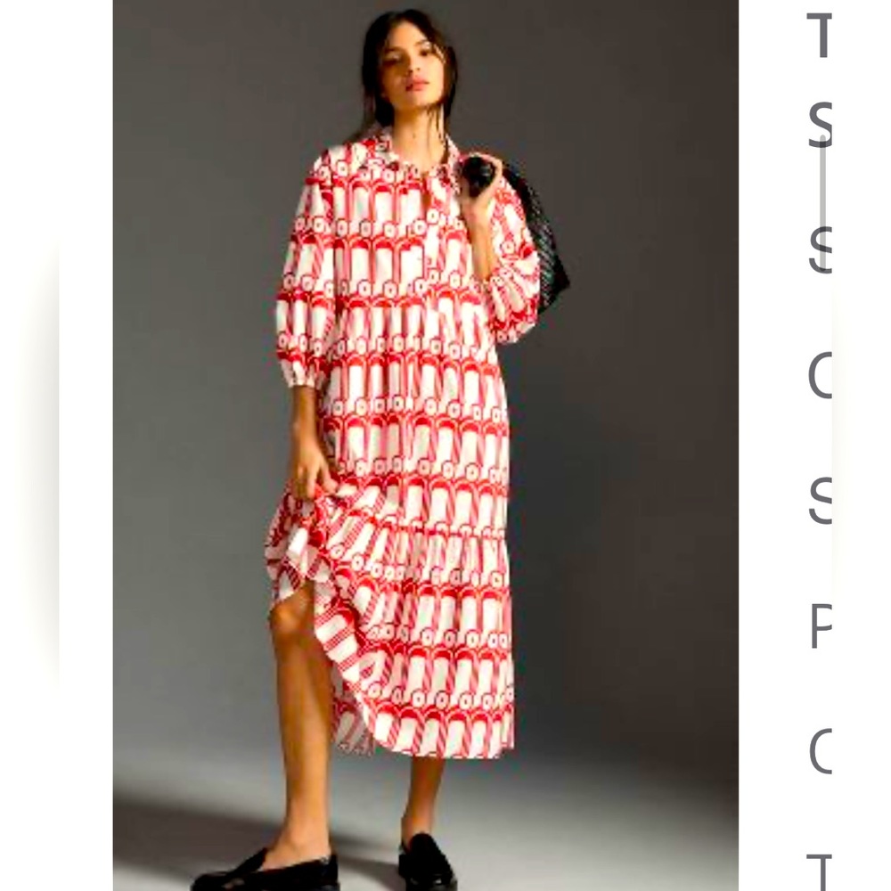 The Bettina Tiered Shirtdress by Maeve (Anthropologie) XS